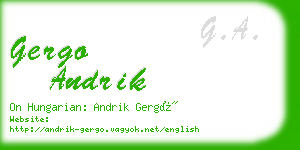 gergo andrik business card